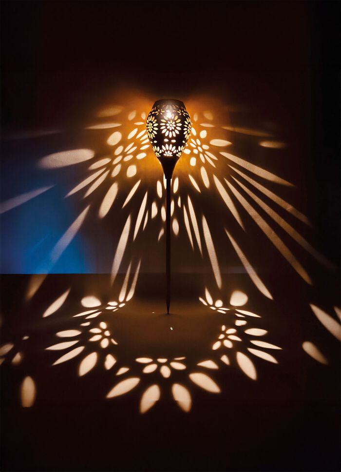 Solar-Gartenfackel, 2er-Set 