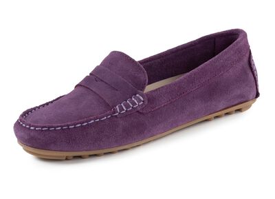 ELENA EDEN Mokassin-Slipper aus geschmeidigem Rind-Veloursleder 