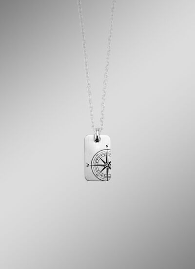 Edelstahl-Anh&auml;nger mit Kompassrose 