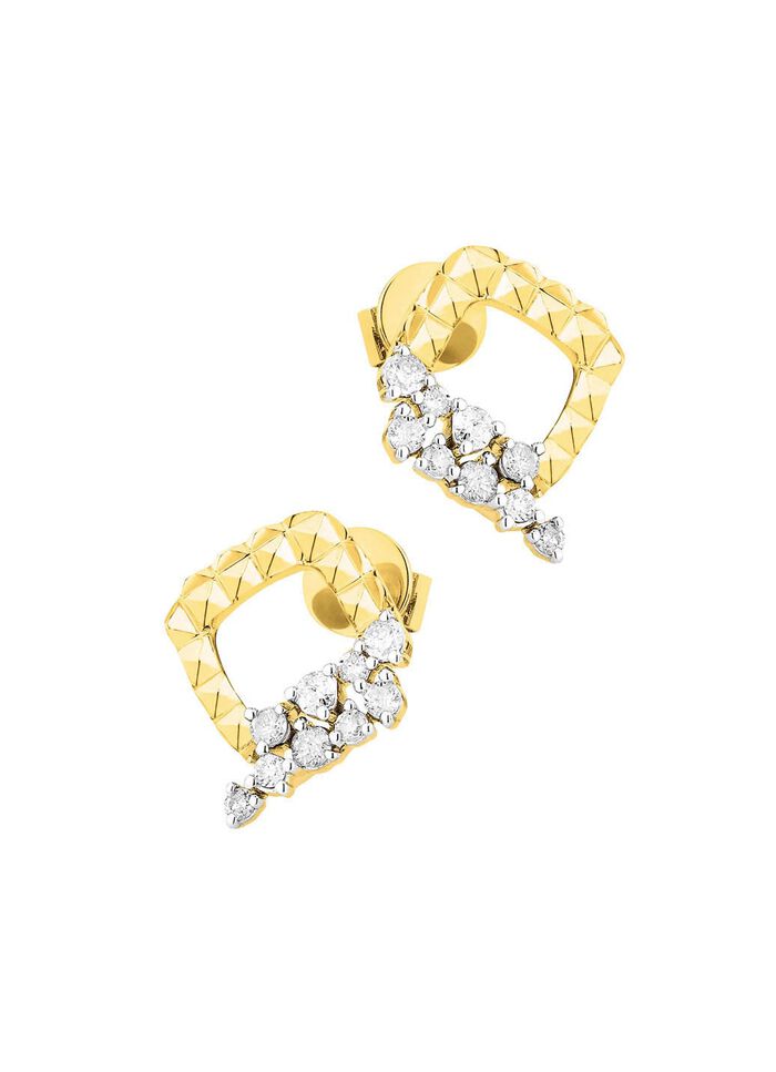 Diamantierte Ohrstecker mit 18 Brillanten 