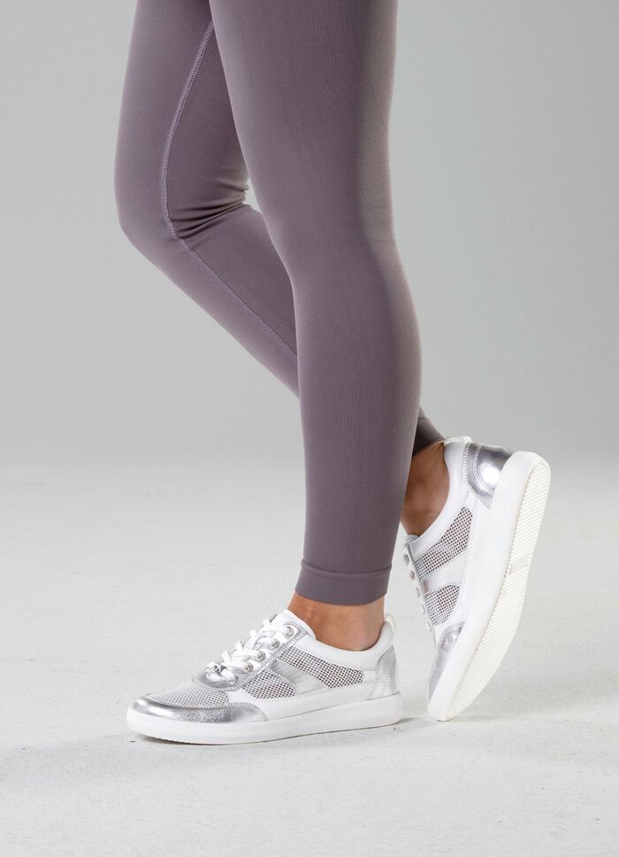 ELENA EDEN Sneaker aus Nappaleder und luftigem Textil in Netzoptik 