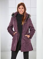 Longjacke mit gef&auml;lteltem Stehkragen 