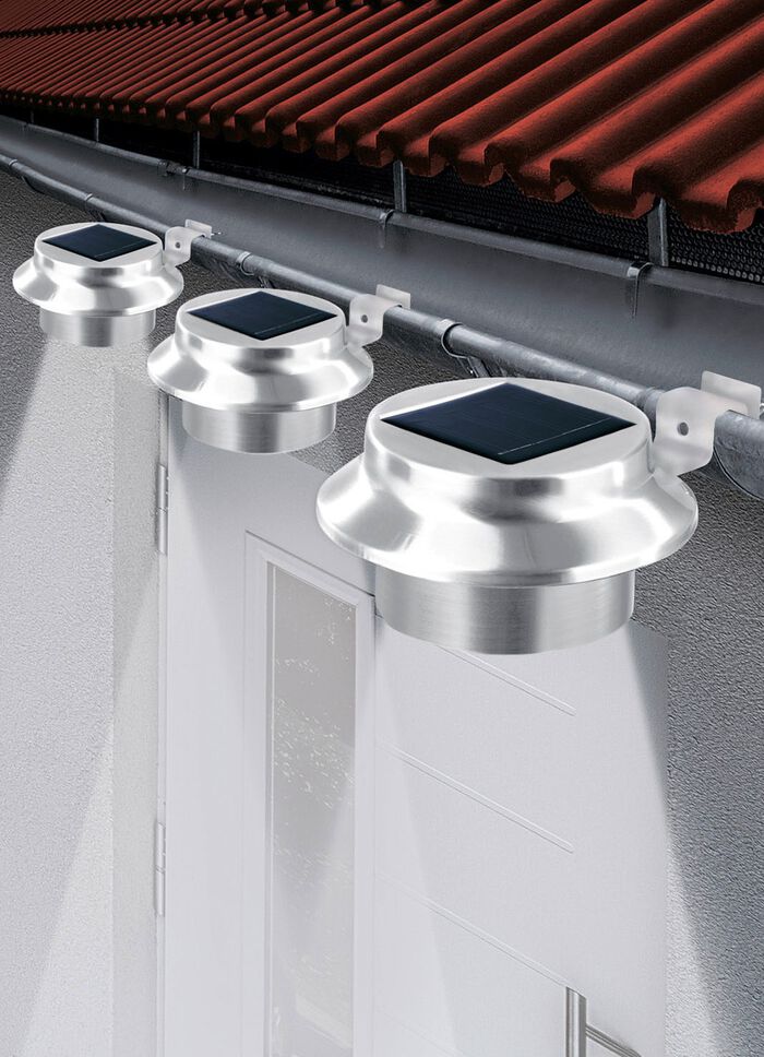 Dachrinnen-Leuchte, 3er-Set 