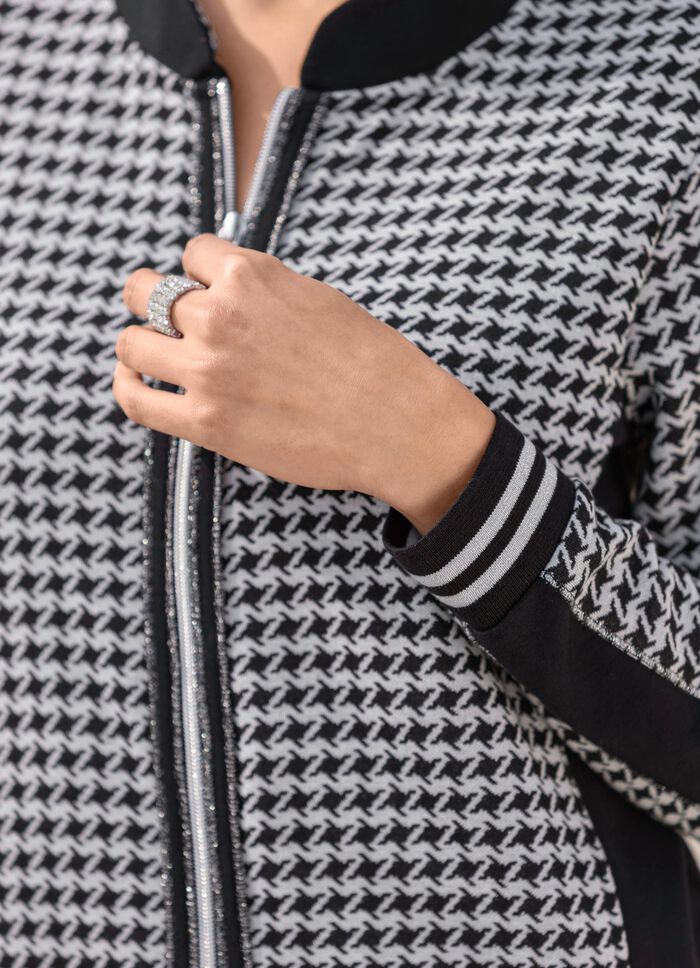 Jacke mit Hahnentritt-Dessin 