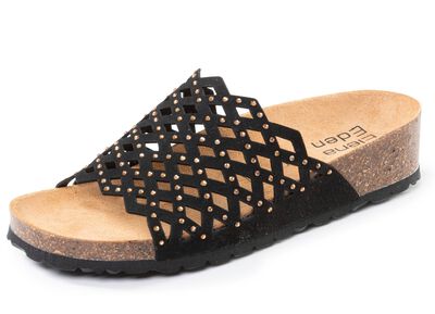 ELENA EDEN, leichte Damen-Pantoletten, Weite G, mit Lederfu&szlig;bett 