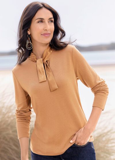 Shirt mit Satinschleife 