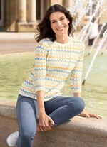 Pullover mit Ringeln in Wellendessin 