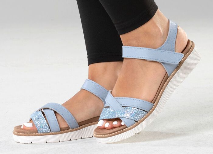 ELENA EDEN, modische Damen-Sandale, Weite H, mit herausnehmbarem Fu&szlig;bett 