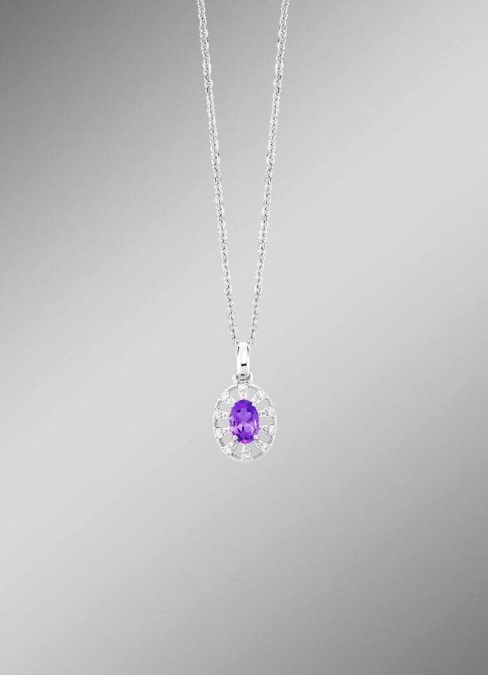Anh&auml;nger mit echt Amethyst und synth. Zirkonia 