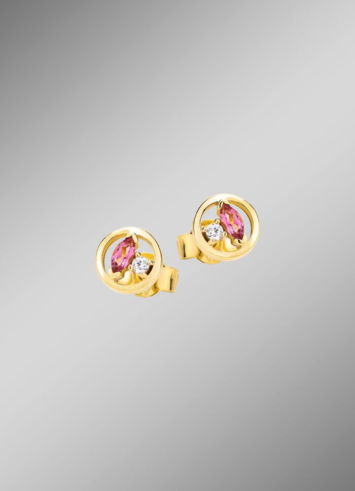 Ohrstecker mit Edelsteinen und synth. Zirkonia 