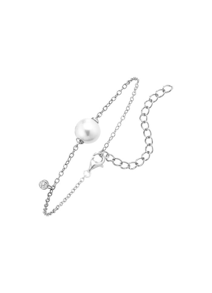 Armband mit S&uuml;&szlig;wasser-Zuchtperle und synth. Zirkonia 