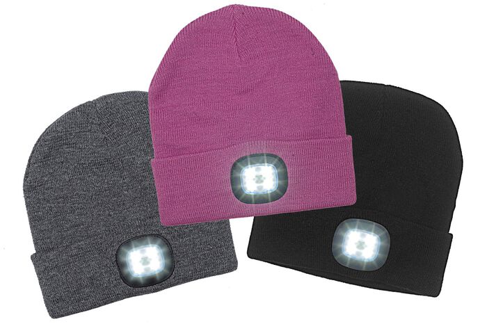 Modische M&uuml;tze mit integrierter, herausnehmbarer LED-Lampe 