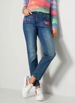 Jeans mit floraler Stickerei 