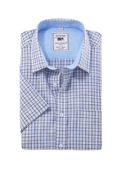 Kariertes "Milano Italy"-Hemd in 4 Farben 