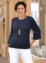 Pullover mit Raglan&auml;rmeln in Ajourdessin 