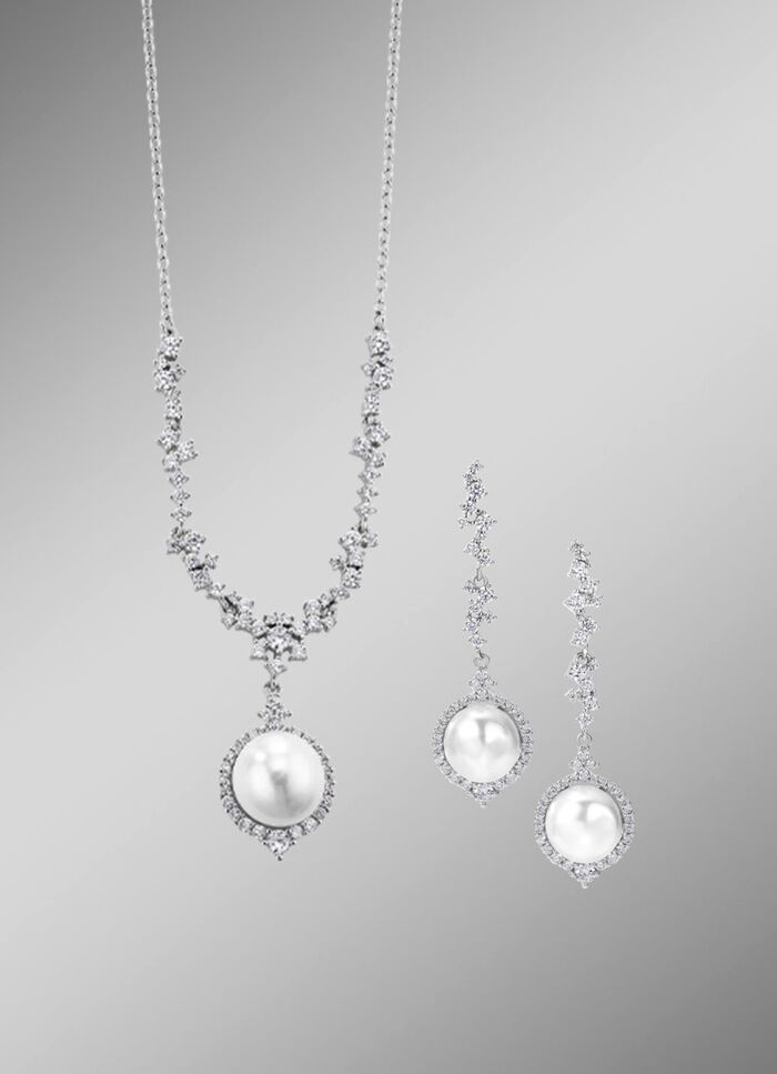 Schmuck-Set mit S&uuml;&szlig;wasser-Zuchtperlen, 2-teilig 