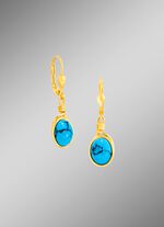 Edle Unikate: Ohrringe mit T&uuml;rkis, beh., und mit Matrix 