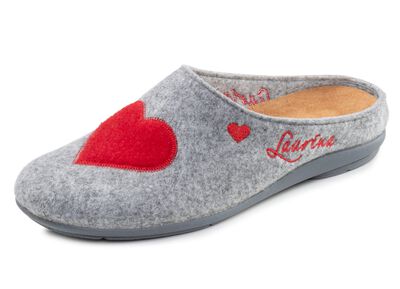 Laurina, klassische Damen-Hausschuhe, mit herausnehmbarem Fu&szlig;bett 