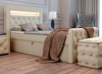 Boxspringbett mit LED-Beleuchtung und Topper 