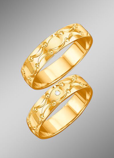 Trauring mit Wellen-Design 