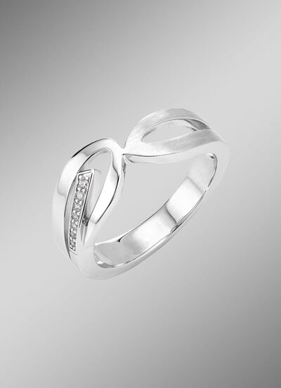 Moderner Damenring mit Zirkonia 