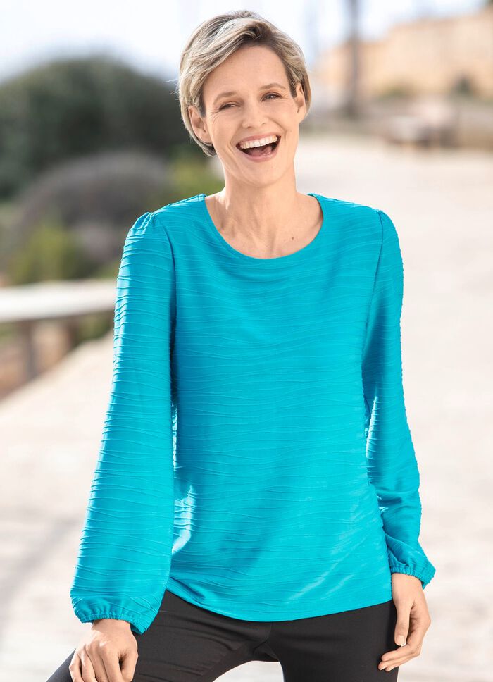 Shirt mit Gummizugabschluss an den &Auml;rmeln 