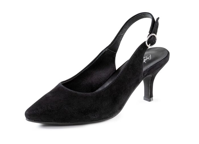 Andrea Conti Sling-Pumps aus weichem Samt-Chevreauleder 