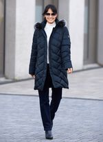 Kurzmantel mit abnehmbarem Kunstpelz-Besatz 