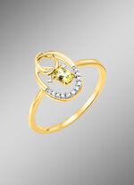Damenring mit Brillanten und Peridot 