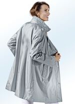 Funktions-Longjacke mit fester, im Kragen integrierter Kapuze 