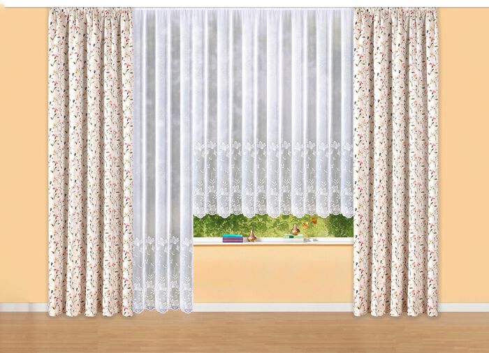 Store mit Bl&auml;tter-Stickerei und Universalschienenband 