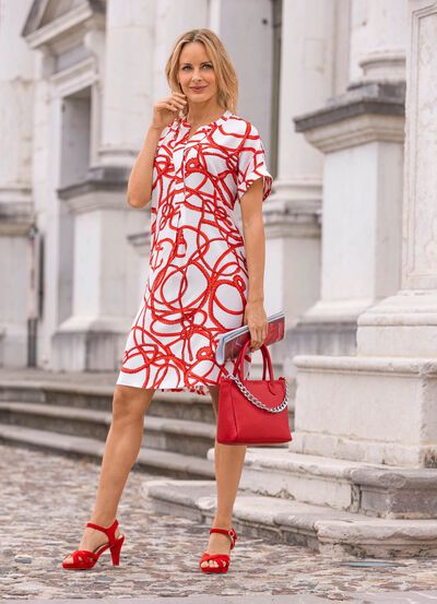 Kleid mit farbbrillantem Druck 