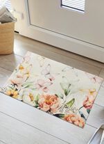 Ansprechende Fu&szlig;matte mit Bl&uuml;ten und Schmetterlinge 