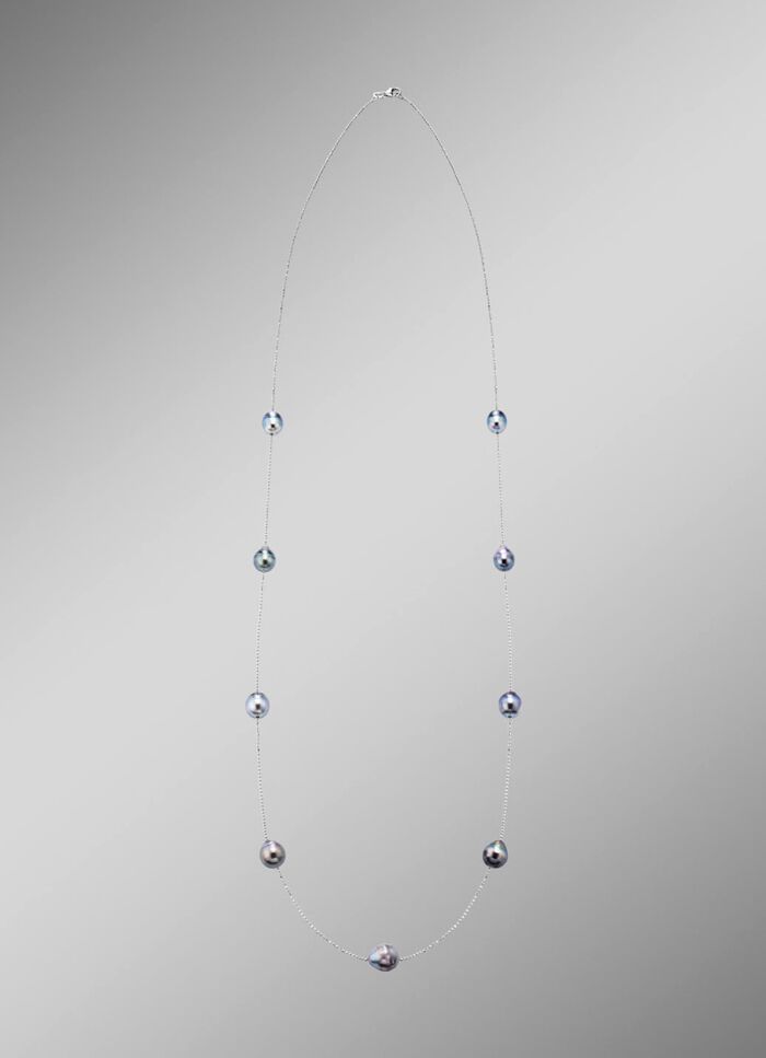 Halskette mit Tahiti-Zuchtperlen in Barockform 