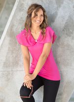 Shirt mit gek&auml;nteltem Chiffon-Besatz in 2 Farben 