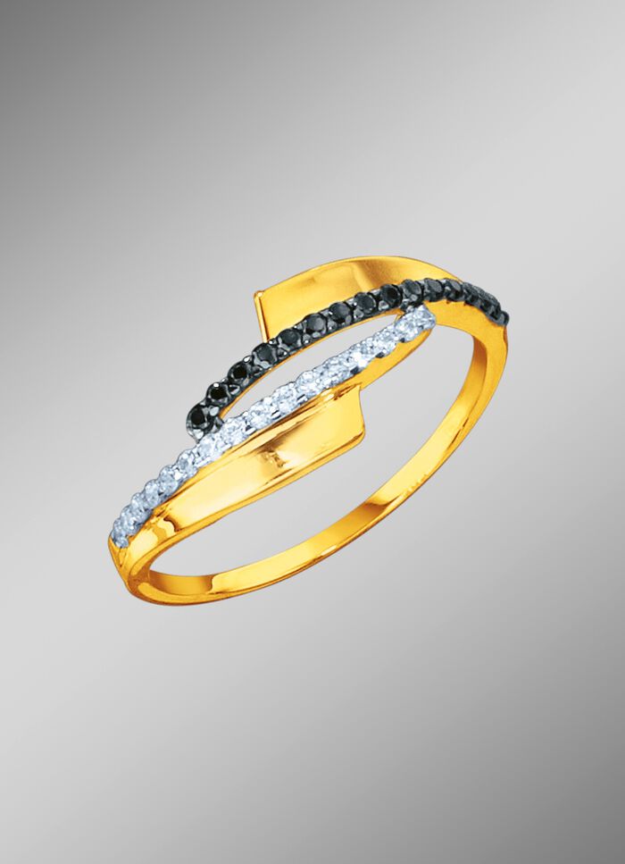 Feiner Damenring mit synth. Zirkonia 