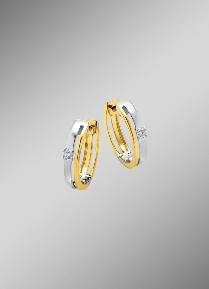 Elegante Klappcreolen mit Brillanten 