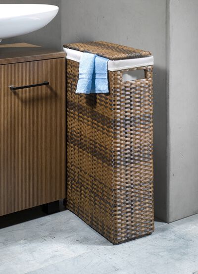 W&auml;schekorb mit Polyrattan-Geflecht 