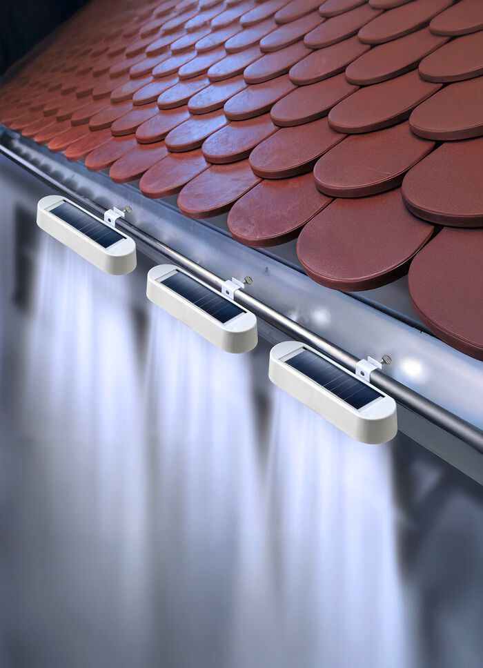 Dachrinnenleuchten, 3er Set, mit Halterung aus Stahl 