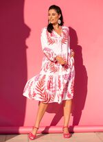 Kleid mit Bindeband am Ausschnitt 