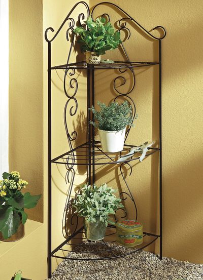 Eckregal aus lackiertem Stahl 