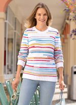 Pullover in Strick- und Mustermix 