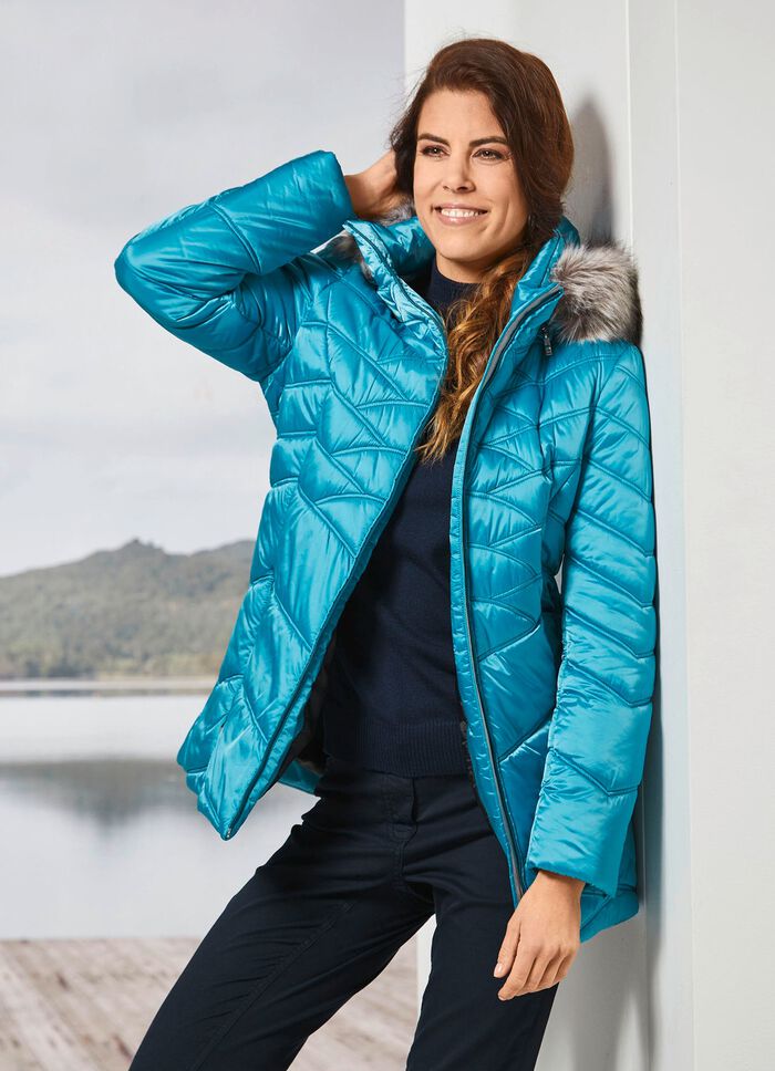 Jacke mit abnehmbarem Kunstpelz-Besatz 