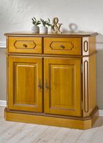 Teilmassive Kommode, 2-t&uuml;rig, mit Metallgriffen 