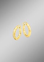 Facettierte Creolen aus vergoldetem Silber 