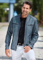 Lederkurzjacke mit Ziern&auml;hten 