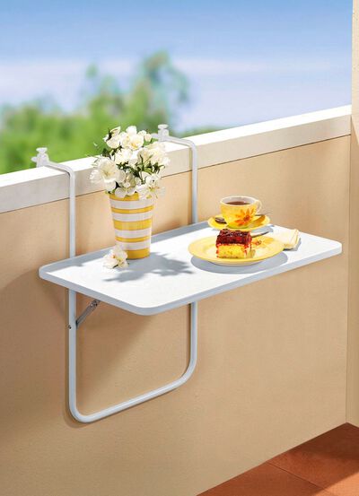 Balkonh&auml;ngetisch mit Stahlrohrgestell 