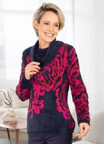 Pullover mit haarigem Effektgarn 