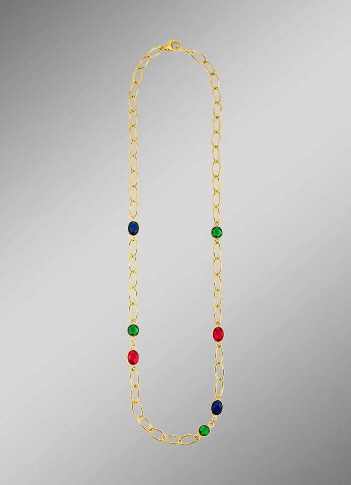 Farbenfrohe Eleganz: Halskette mit Quarzen in verschiedenen Farben 