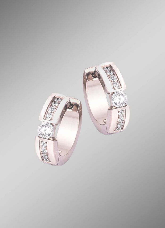 Elegante Klappcreolen mit synth. Zirkonia 